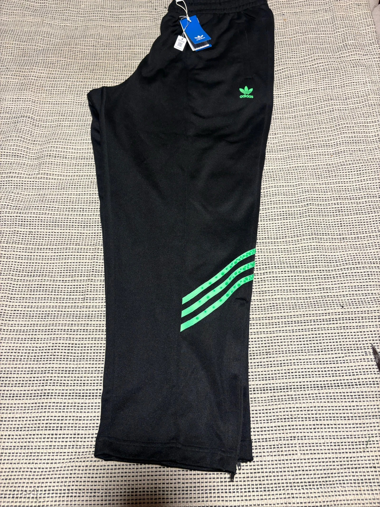 adidas originals x swarovski track pant 2xl black green crystal rhinestone joggers – photo 3